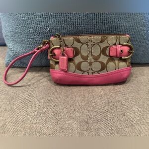 Coach Signature Monogram Wristlet